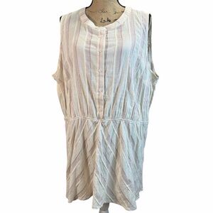 Lane Bryant Pink Metallic and Cream Striped Tunic   NWT. Size 20